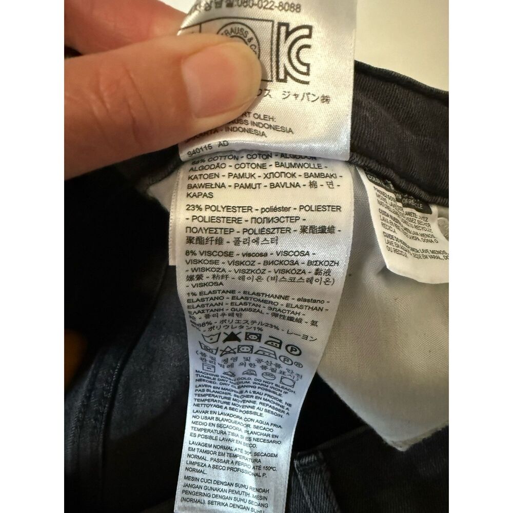 Levi's Classic Straight Jeans Charcoal Black Gray Stretch Denim High Rise 28/6 - Picture 14 of 15